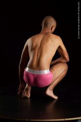 Underwear Man Black Slim Bald Black Standard Photoshoot Academic